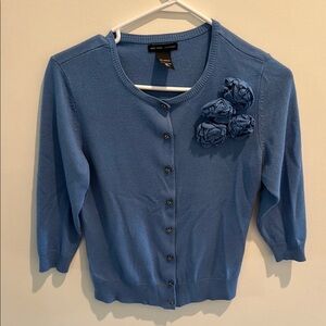 New York & Company Blue Knit Cardigan Sweater